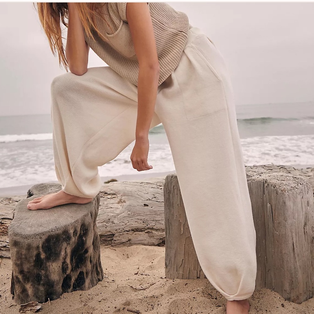 Free People Beach Freya Pants in Oatmeal XL